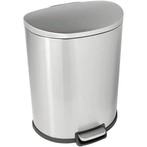 13-Gallon Step-on Stainless Steel Kitchen Trash Can with Removable Bucket Liner