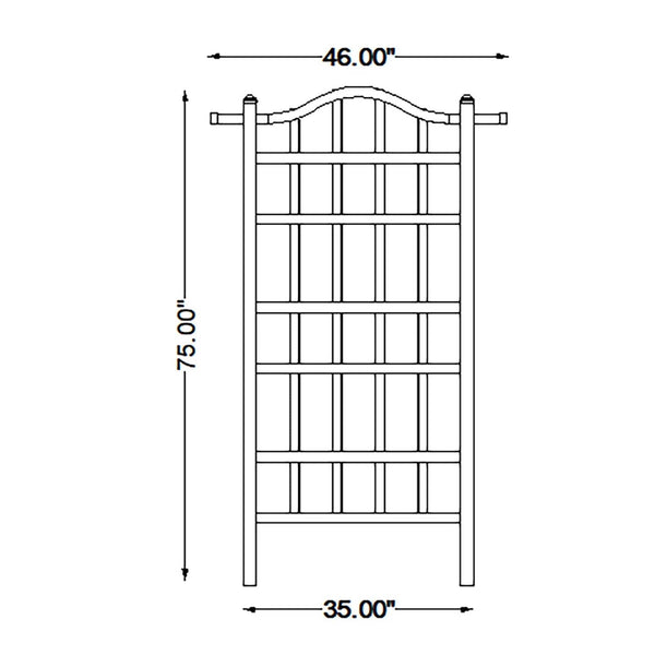75-inch Outdoor White Vinyl Garden Plant Trellis with Ground Anchors