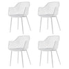 Set of 4 Modern Mid-Century White Mesh Dining Chair with Ergonomic Backrest