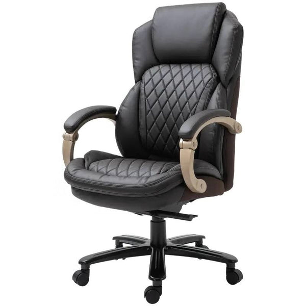 Brown Big and Tall Diamond Stitching Executive Adjustable Height Office Chair