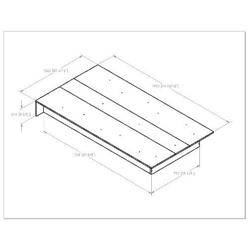Twin size Platform Bed Frame in Royal Cherry Wood Finish