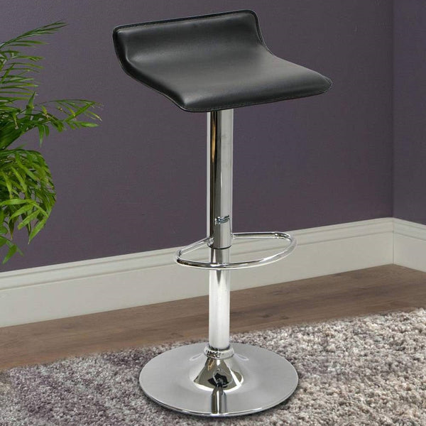 Modern Air-Lift Adjustable Bar Stools with Black PVC Seat