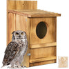 Outdoor Wooden Screech Owl BirdHouse for Mounting - Easy to Assemble