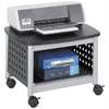 Under-Desk Printer Stand Mobile Office Cart in Black and Silver