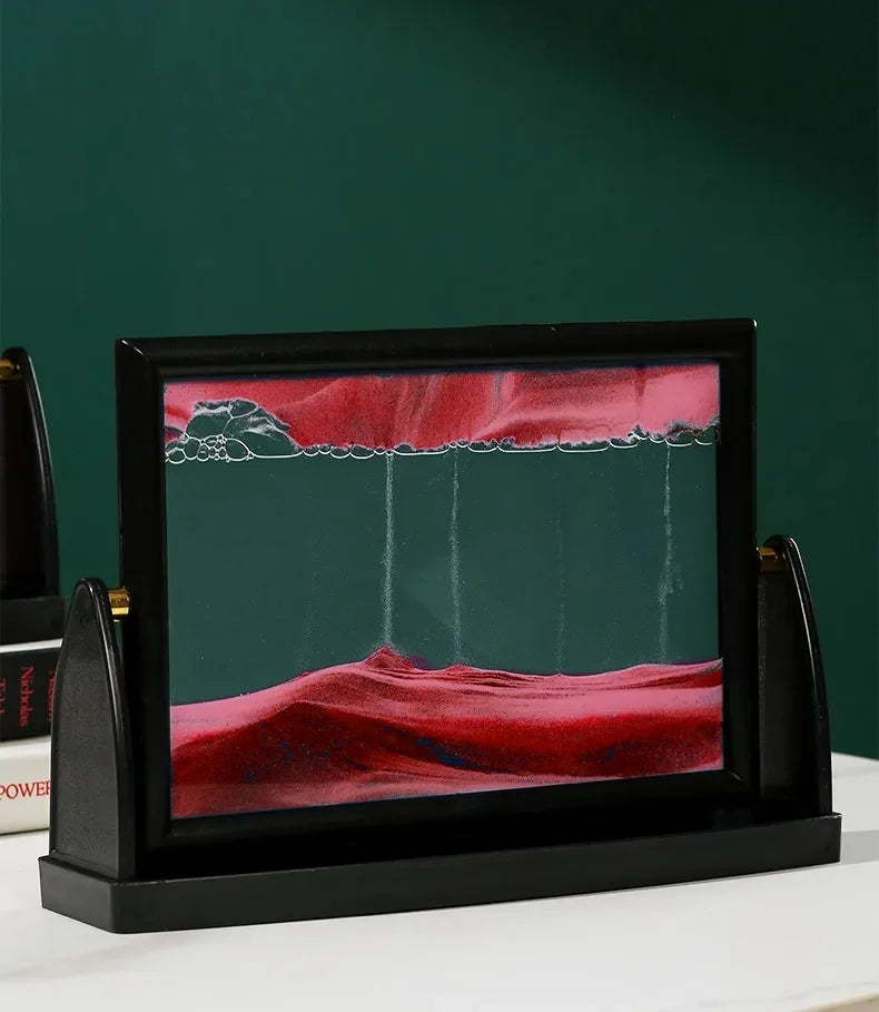 3D Rotatable Moving Sandscape Hourglass Quicksand Art Picture Square Glass Flowing Sand Painting Home Decor Children's Gifts
