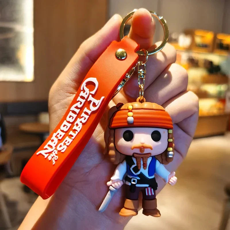 Pirates Of The Caribbean Cute Doll Pendant Anime Figures Jack Sparrow Fashion Backpac Keychain Bag Keyring Pendant Birthday Gift