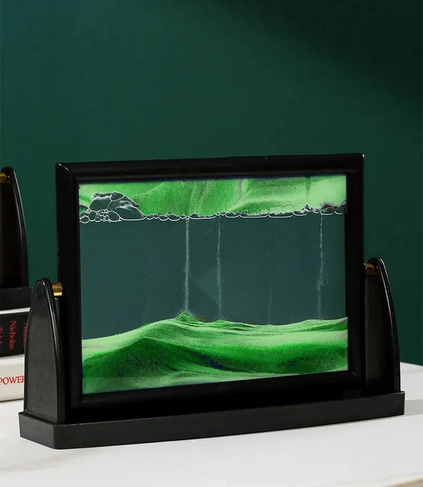 3D Rotatable Moving Sandscape Hourglass Quicksand Art Picture Square Glass Flowing Sand Painting Home Decor Children's Gifts