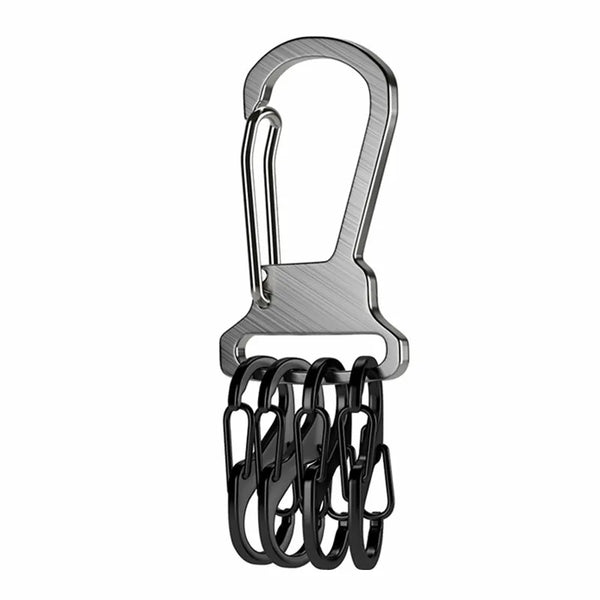 2 Style Stainless Steel Key Ring With 8-Shaped Buckle Easy Removal Hanging Taking Out Key Chain Multi-purpose Waist Keychain Y21