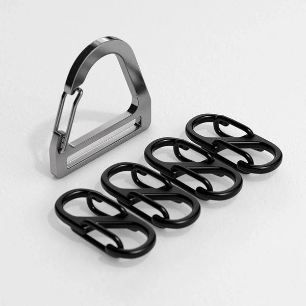 2 Style Stainless Steel Key Ring With 8-Shaped Buckle Easy Removal Hanging Taking Out Key Chain Multi-purpose Waist Keychain Y21