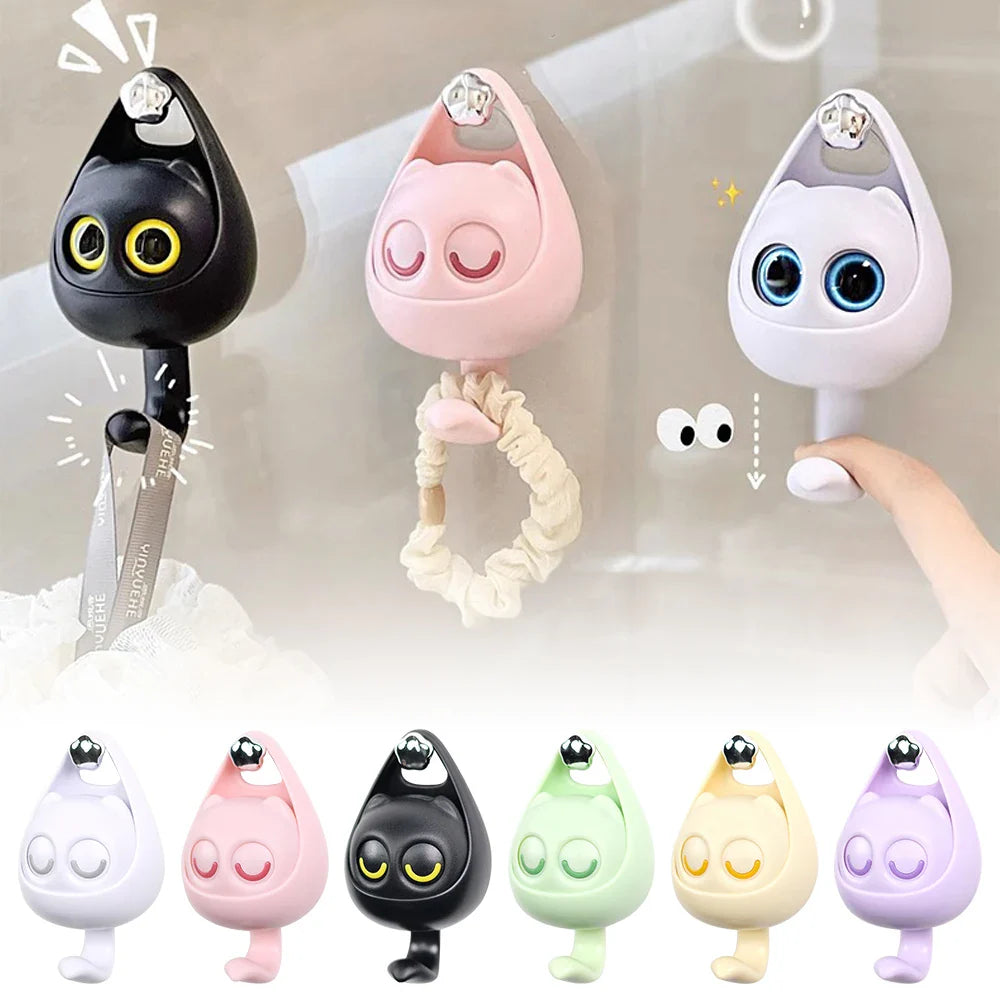 Creative Cute Cartoon Cat Hooks Wall Shlef Hook for Clothes Hat Scarf Key Holders Animals Hanger Rack Home Decoration Hanger