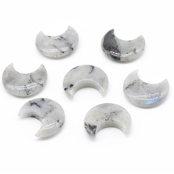 1pc Natural Stone Rose Quartz Amethyst Moon Carving Aura Healing Mineral Gem Home Decoration Ornament Gift