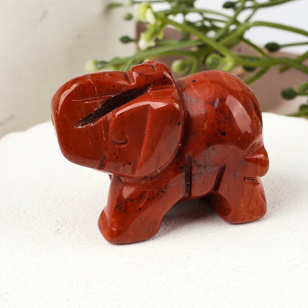 Hand Carved Gemstone Elephant Figurine, Natural Stone, Amethyst, Mini Animal Statue, Crystal Craft Chakra Meditation, Home Decor