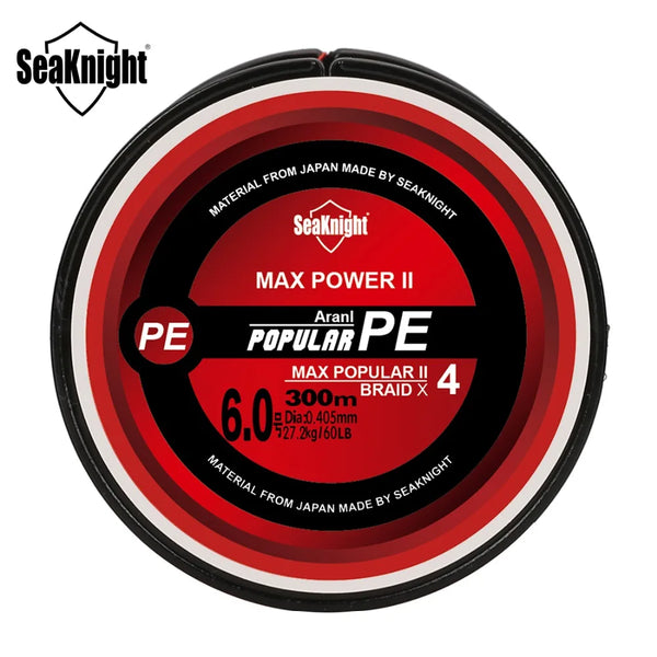SeaKnight Brand TriPoseidon Series 300M 330Yards PE Braided Fishing Line 4 Strands 8 10 20 30 40 60LB Multifilament Fishing Line