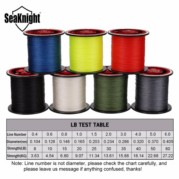SeaKnight Brand TriPoseidon Series 300M 330Yards PE Braided Fishing Line 4 Strands 8 10 20 30 40 60LB Multifilament Fishing Line