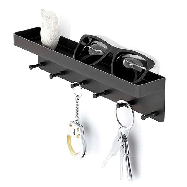 Wall-Mounted Shelf Sundries Organizer Hanging Storage Key Rack Stand Home Decorative Storing Hanger Key Towel Holder Key Board