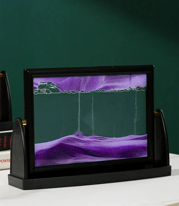 3D Rotatable Moving Sandscape Hourglass Quicksand Art Picture Square Glass Flowing Sand Painting Home Decor Children's Gifts