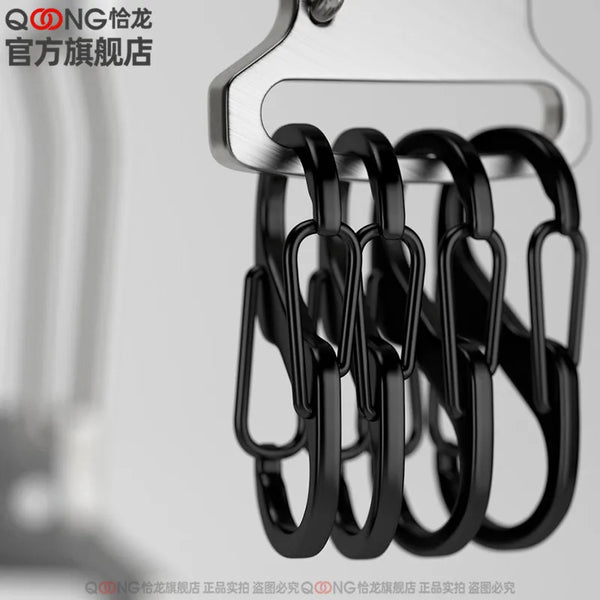 2 Style Stainless Steel Key Ring With 8-Shaped Buckle Easy Removal Hanging Taking Out Key Chain Multi-purpose Waist Keychain Y21