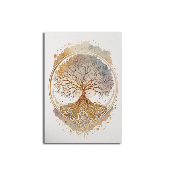 Buddha Wall Art - Yin Yang Tree Poster Canvas Painting