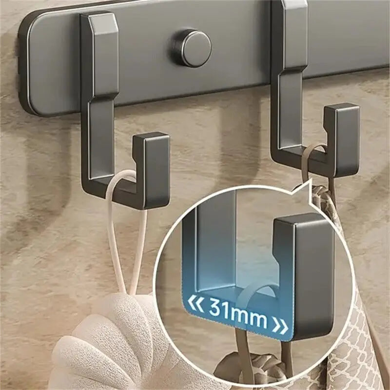 1pc 3 To 7 Hooks Metal Hooks Holder Aluminum Key Coat Clothes Door Holder Rack Hook Wall Mounted Hanger