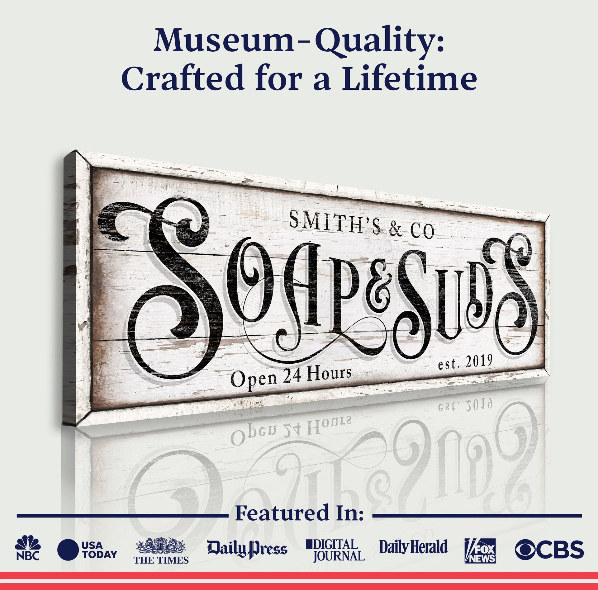 Personalized Soap And Suds Laundry Sign