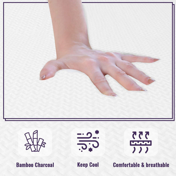 Twin size 12-inch Charcoal Infused Memory Foam Mattress with Removable Cover