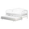 Twin size Modern Industrial White Metal Daybed with Trundle Bed Frame