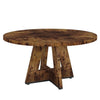 Modern Kitchen 4-Person Circular Dining Table in Rustic Brown Wood Finish