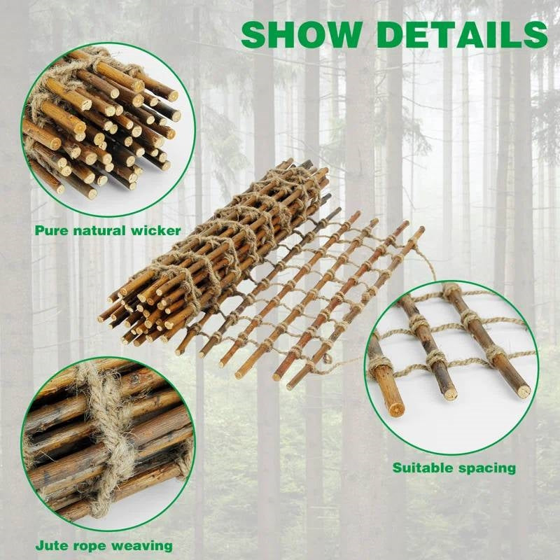 Indoor Outdoor Wall Hanging Willow Wood and Jute Garden Trellis