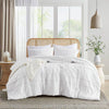 Twin/Twin XL Microfiber Pleated Soft Washed Comforter Set White