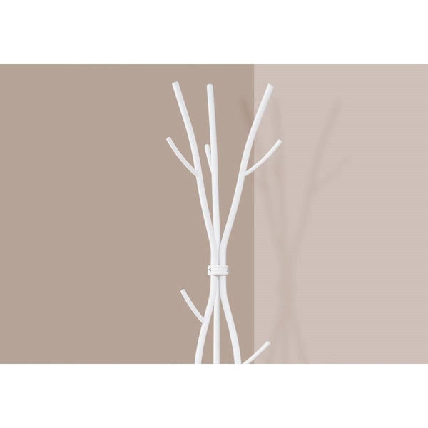 74-inch White Metal Coat Rack Entryway Hall Tree Umbrella Stand