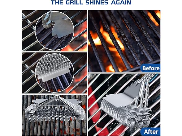 Grill Brush and Scraper Bristle Free, Grill Brush for Outdoor Grill, 17