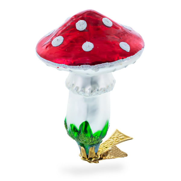 Mushroom Clip on Glass Ornaments