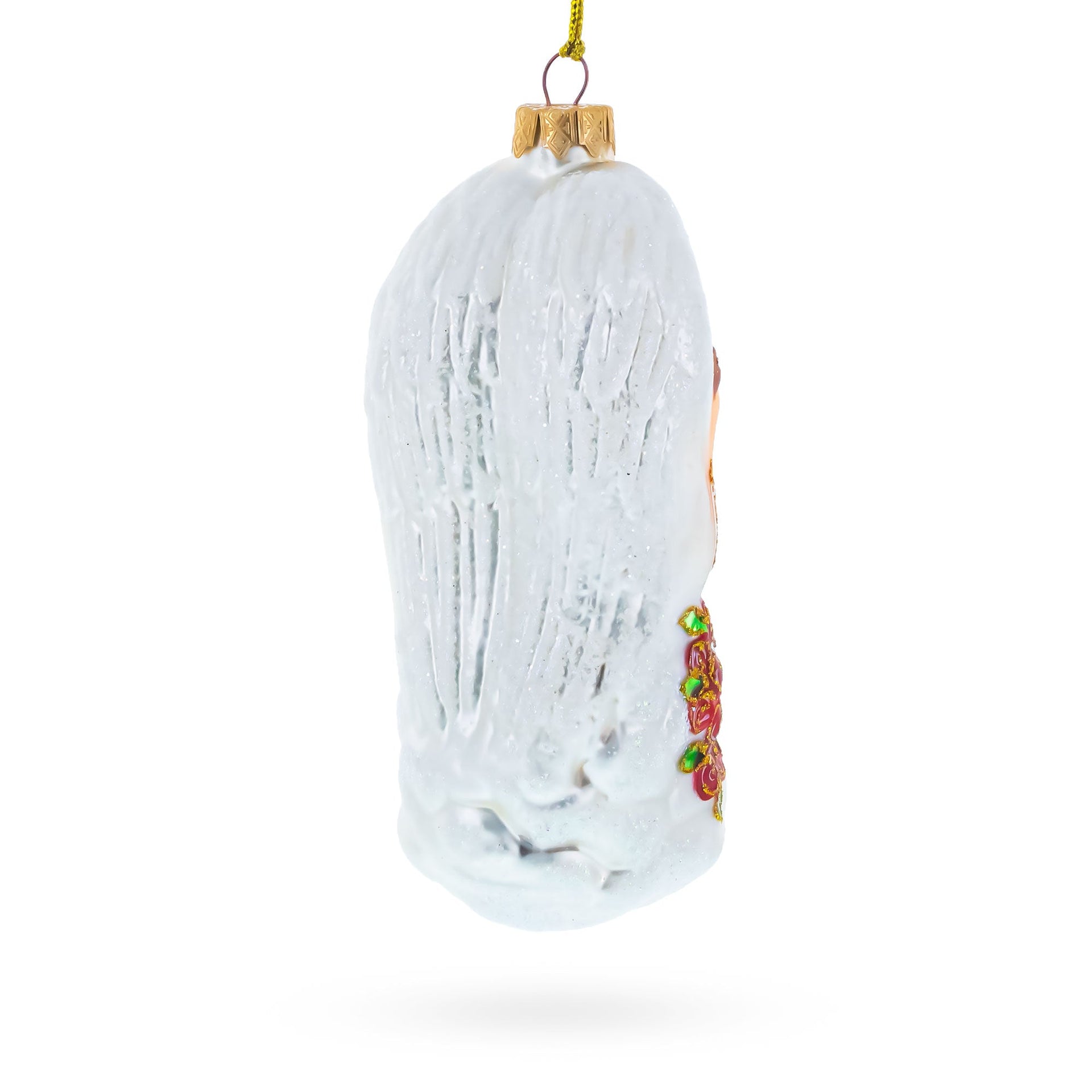 Guardian Angel Playing Mandolin Glass Christmas Ornament