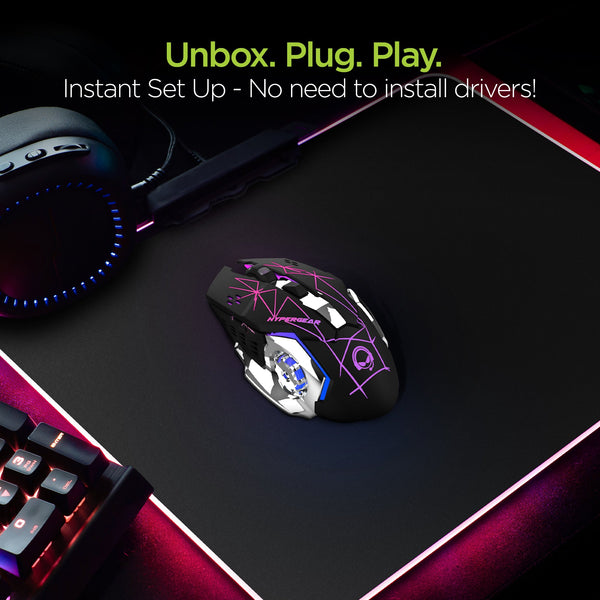 HyperGear Chromium Wireless Gaming Mouse for Extended Play Sessions