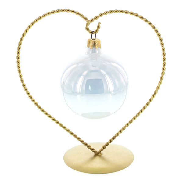 Heart-Shaped Twisted Gold Metal Ornament Display Stand 6.2 Inches (Poland)