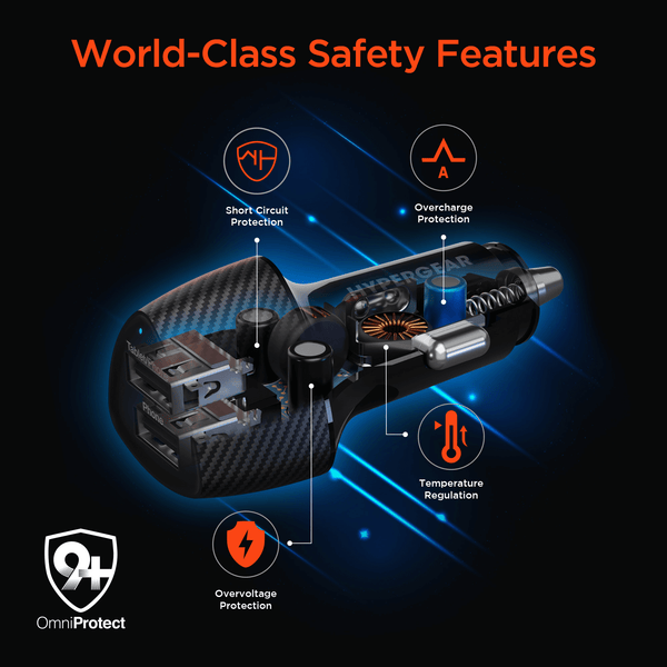 HyperGear SpeedBoost 12W USB + 5W USB Car Charger