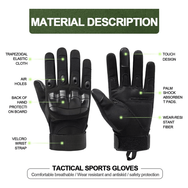 JupiterGear Tactical Military Airsoft Gloves for Outdoor Sports, Paintball, and Motorcycling with Touchscreen Fingertip Capability