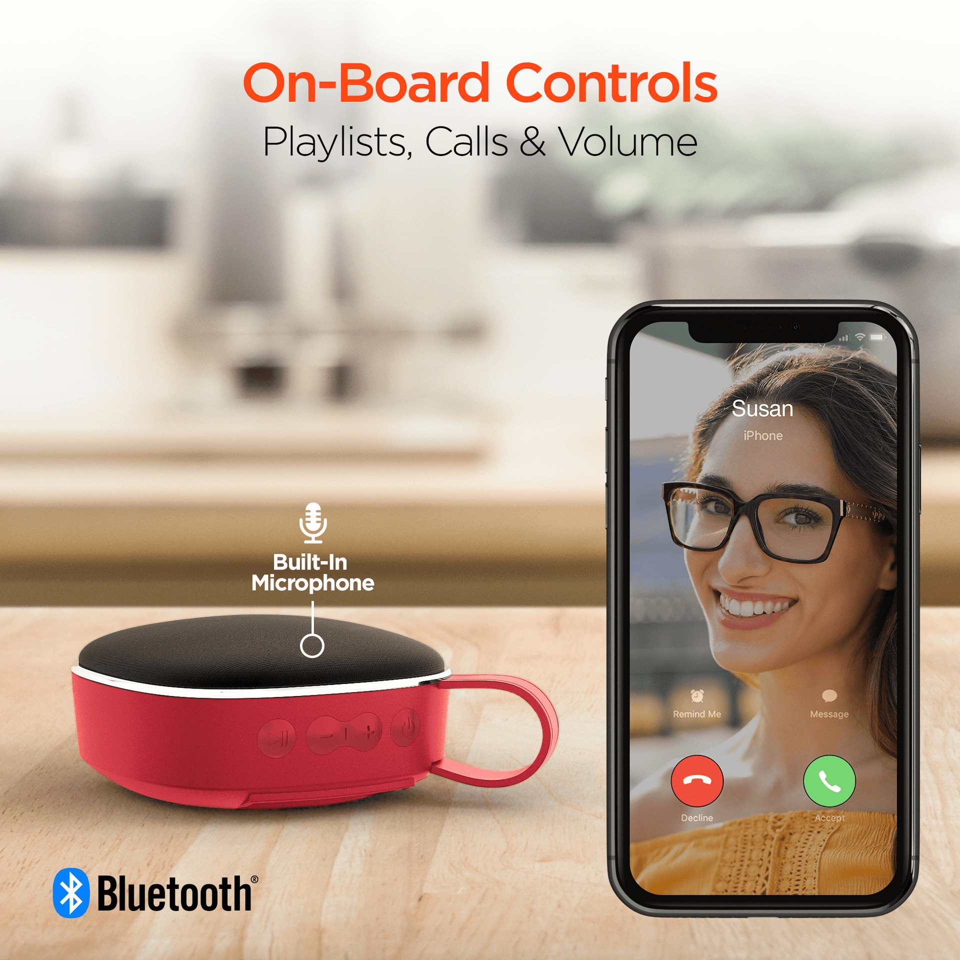 HyperGear Fabrix Mini Wireless Speaker - Red