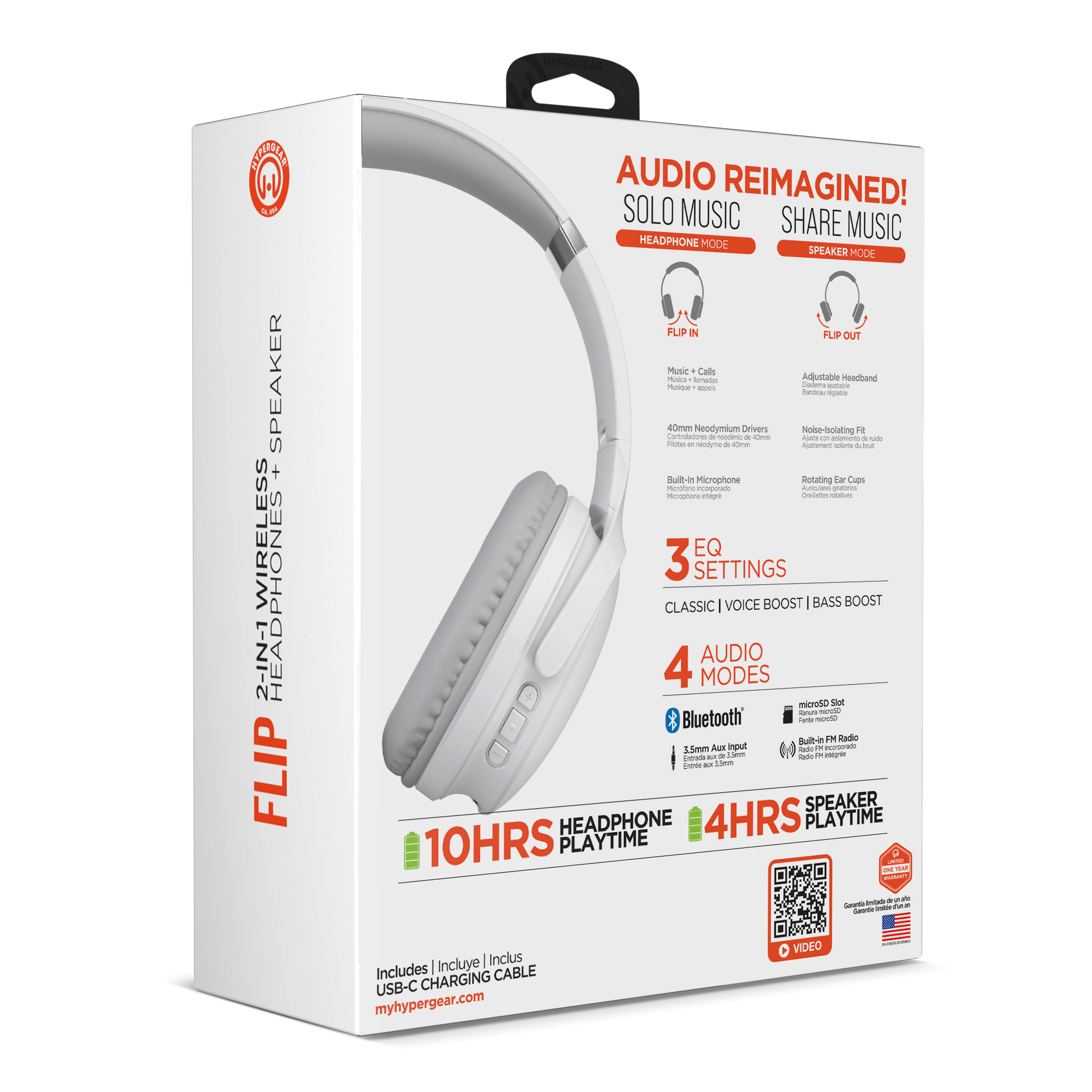 HyperGear Flip 2-in-1 Headphones Plus Speaker
