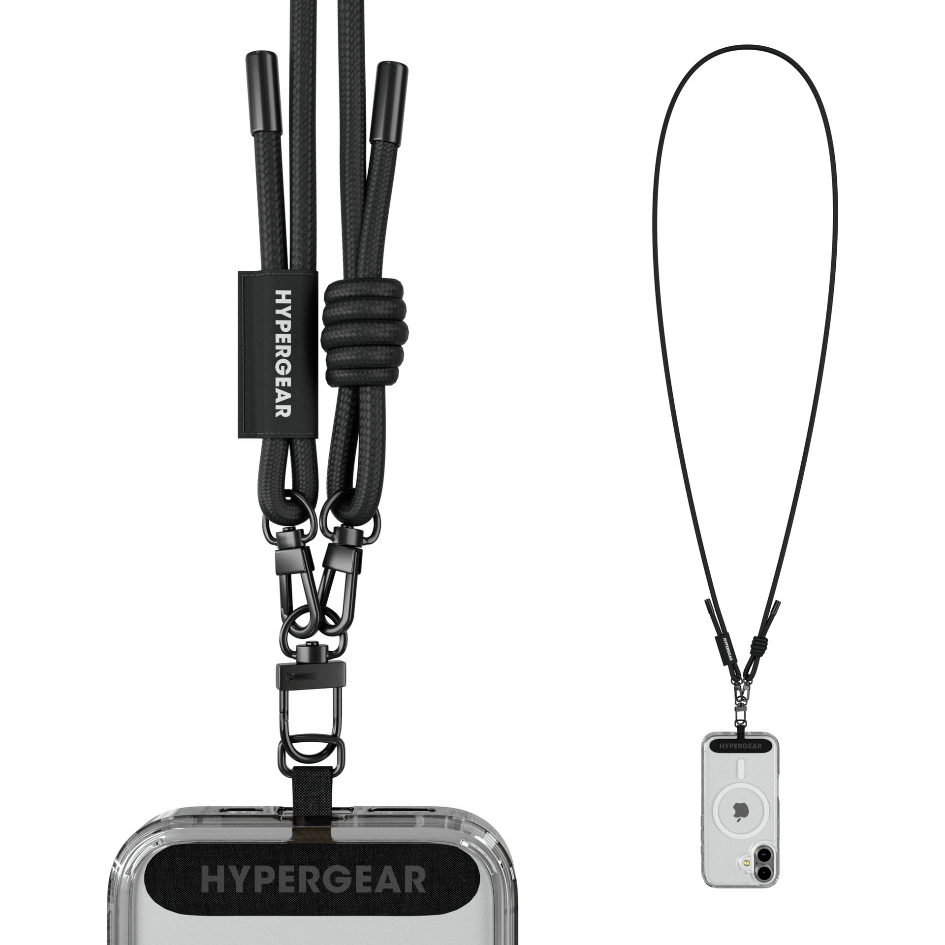 HyperGear TECHcessories Black Braided Rope Universal Crossbody Phone Strap