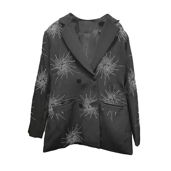 Black high-end suit jacket for women loose fitting suit for women