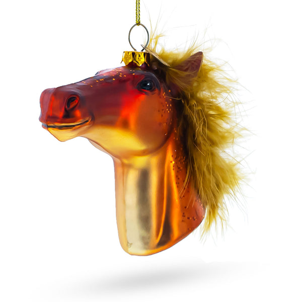 Horse Head Glass Christmas Ornament