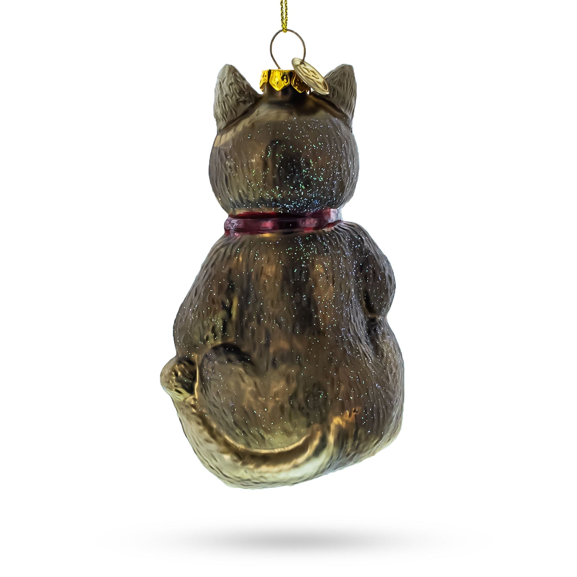 I Love Cats Glass Christmas Ornament