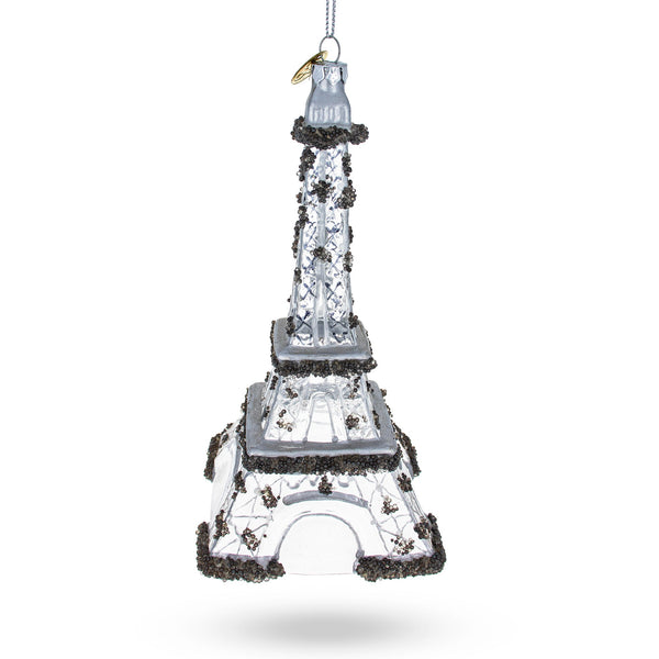 Iconic Eiffel Tower, Paris Glass Christmas Ornament