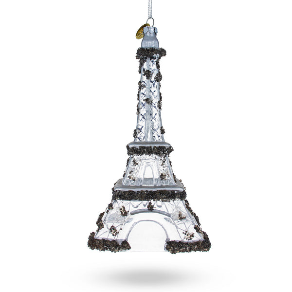 Iconic Eiffel Tower, Paris Glass Christmas Ornament