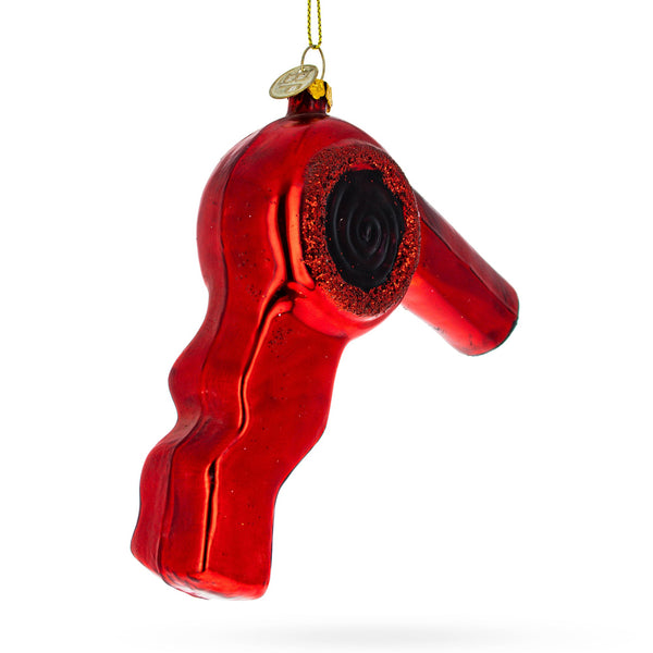Hair Dryer Glass Christmas Ornament