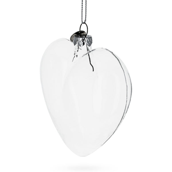Heart Shape Clear Glass Christmas Ornament 4.1 Inches (105 mm)