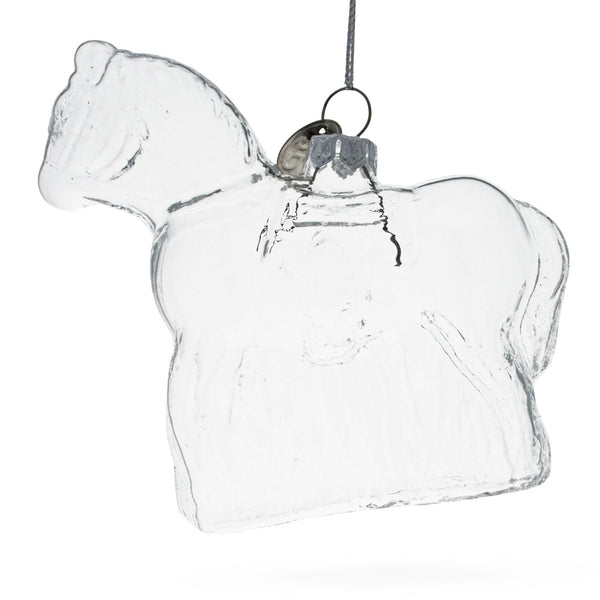 Horse Clear Glass Christmas Ornament