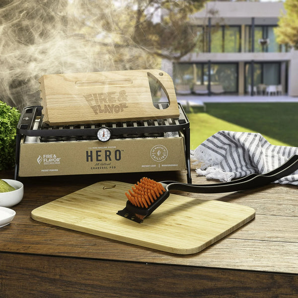 2 Pack Fire & Flavor Nylon Grill Brush for Outdoor Grill Cleaning