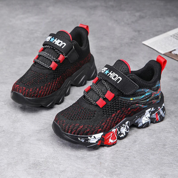 Children's sports shoes boys' mesh breathable soft soled running shoes
